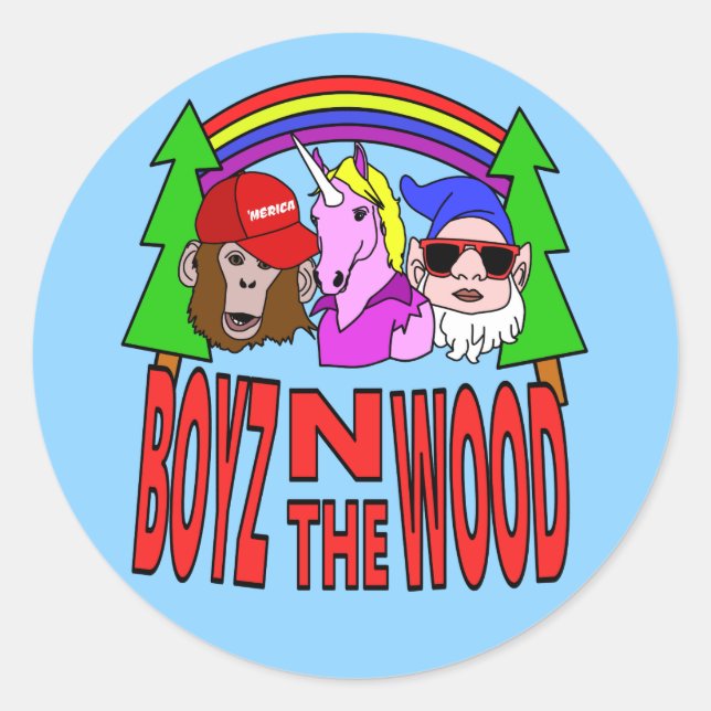 Boyz In The Wood Classic Round Sticker (Front)