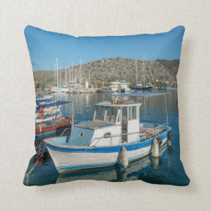 Bozburun Harbour Near Marmaris, Turkey Cushion