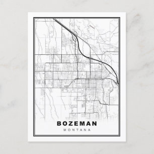 Bozeman Map Holiday Postcard