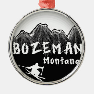 Bozeman Montana artistic skier Metal Tree Decoration