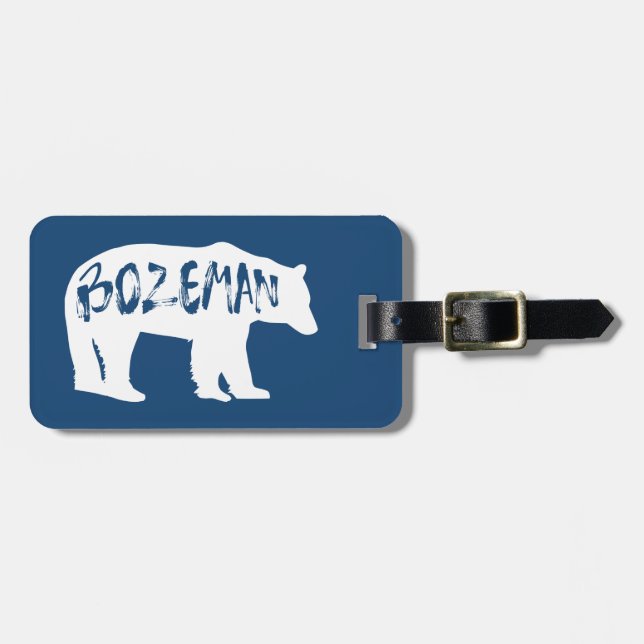 Bozeman Montana Bear Luggage Tag (Front Horizontal)