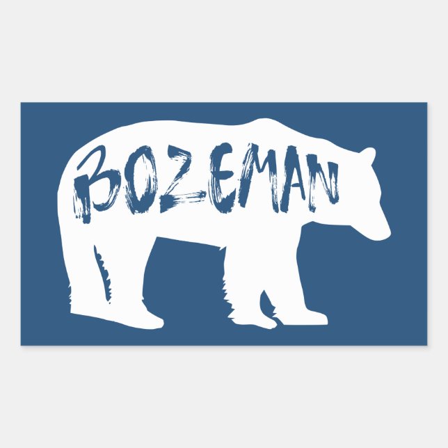 Bozeman Montana Bear Rectangular Sticker (Front)