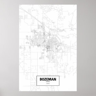 Bozeman, Montana (black on white) Poster