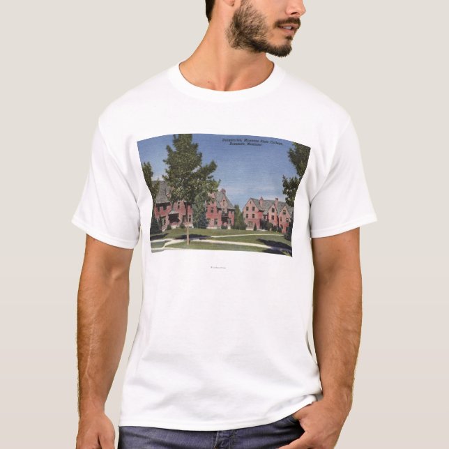 Bozeman, Montana - Dormitories at Montana State T-Shirt (Front)