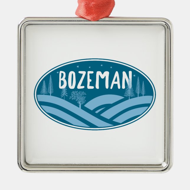 Bozeman Montana Outdoors Metal Tree Decoration (Front)