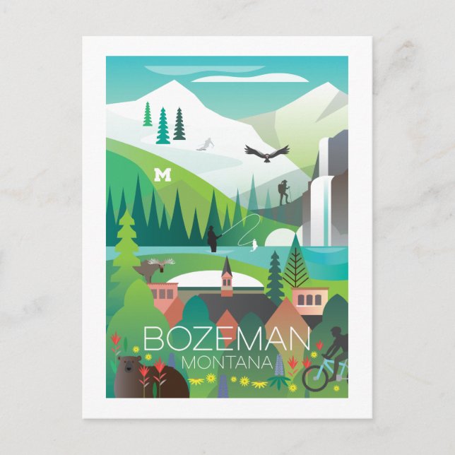 Bozeman, Montana Postcard (Front)