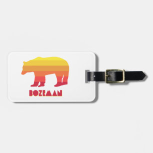 Bozeman Montana Rainbow Bear Luggage Tag