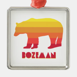 Bozeman Montana Rainbow Bear Metal Tree Decoration