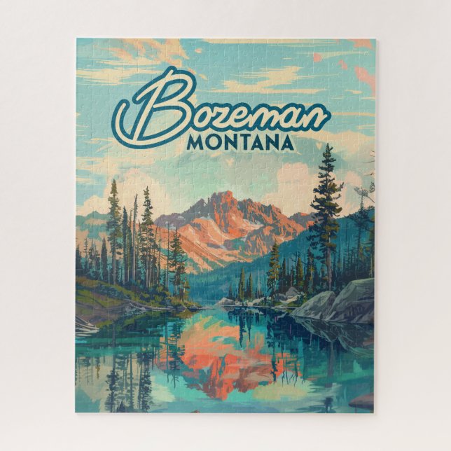 Bozeman Montana Rocky Mountains Vintage Jigsaw Puzzle (Vertical)