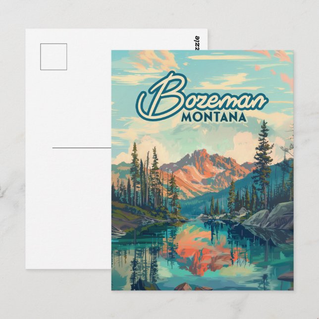 Bozeman Montana Rocky Mountains Vintage Postcard (Front/Back)