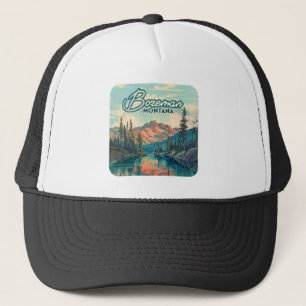 Bozeman Montana Rocky Mountains Vintage Trucker Hat