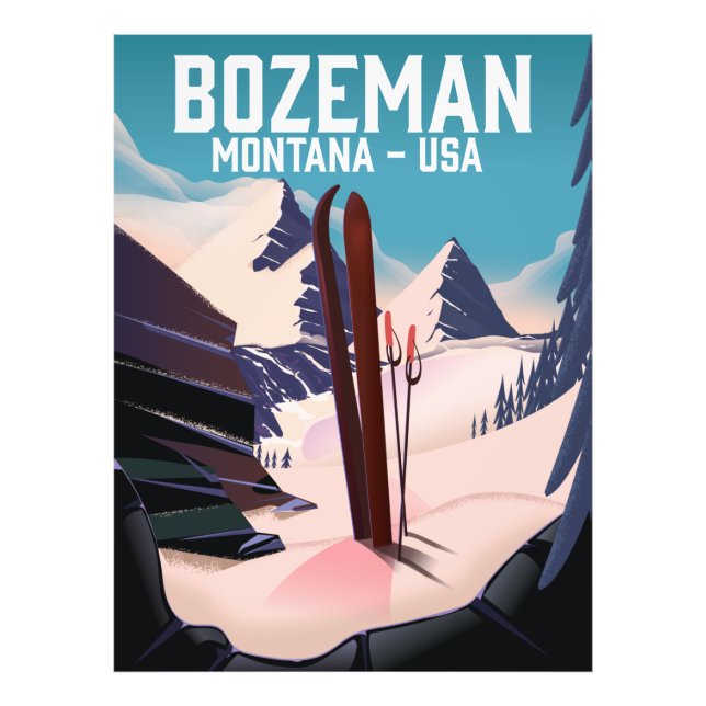 Bozeman Montana ski poster (Front)