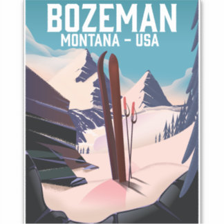 Bozeman Montana ski poster