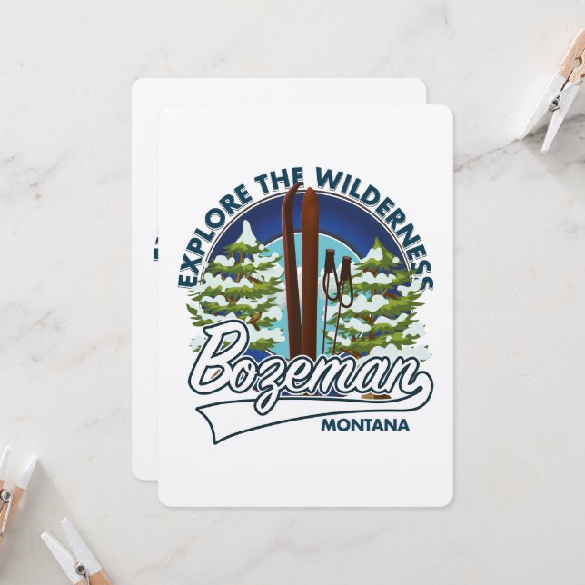 Bozeman Montana ski poster logo (Front/Back In Situ)
