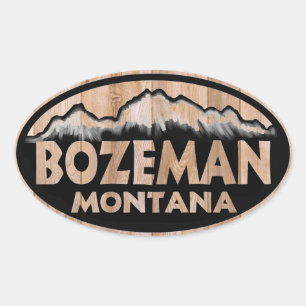 Bozeman Montana wooden oval stickers