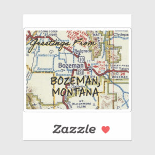 Bozeman MT Vintage Map