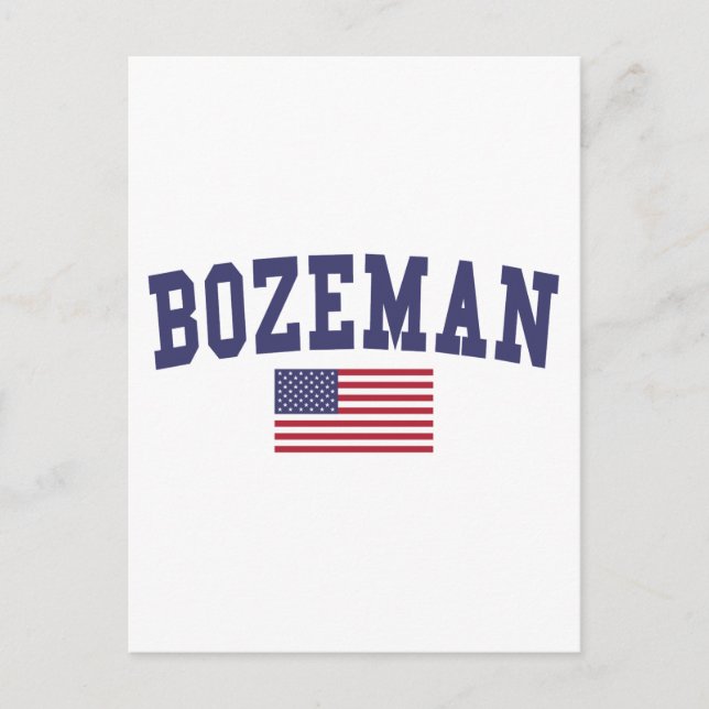 Bozeman US Flag Postcard (Front)