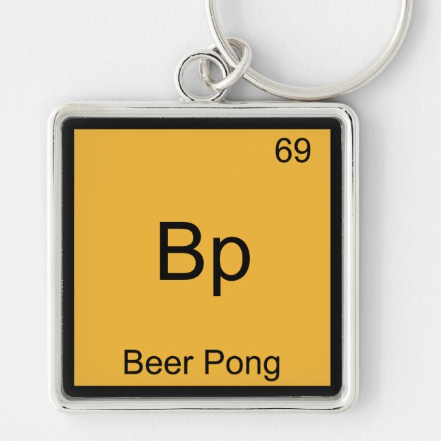 Bp - Beer Pong Funny Chemistry Element Symbol Tee Key Ring (Front)