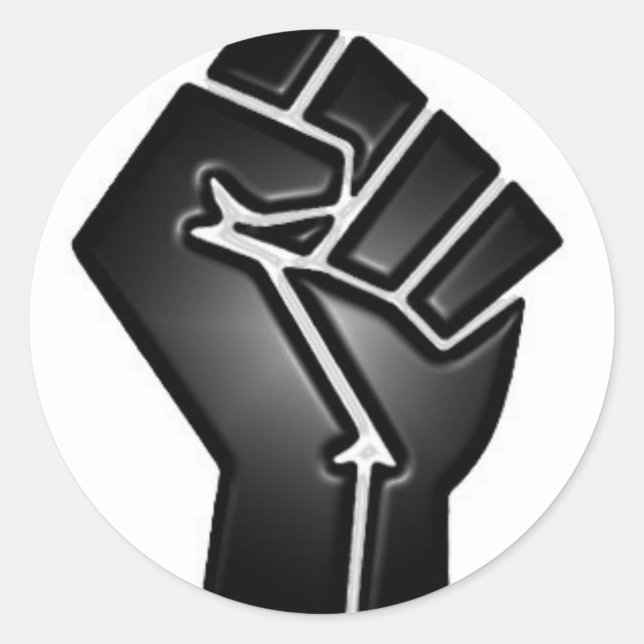 bp fist classic round sticker (Front)