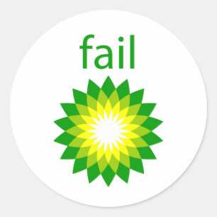 BP Oil Spill Fail Logo Classic Round Sticker