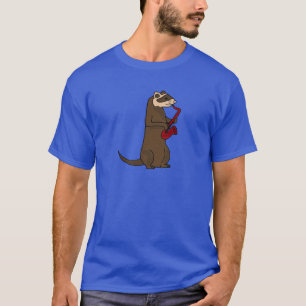 BQ- Funky Ferret Playing the Saxophone T-Shirt