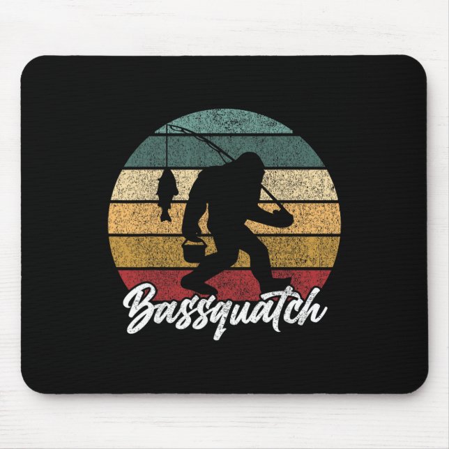 Bquatch! B Fisherman Sasquatch Funny Bigfoot Fishi Mouse Mat (Front)