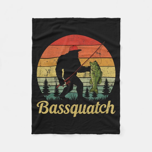 Bquatch B Fishing Humor Bigfoot Ufo Sasquatch  Fleece Blanket (Front)