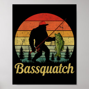 Bquatch B Fishing Humor Bigfoot Ufo Sasquatch Poster