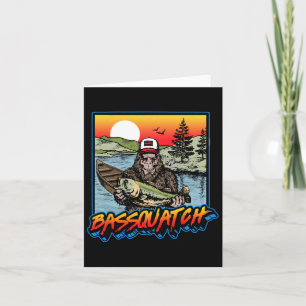 Bquatch! Funny B Fishing Sasquatch Retro 80s Fishe Card