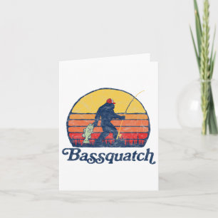 Bquatch! Funny Bigfoot Fishing Outdoor Retro 1 Card