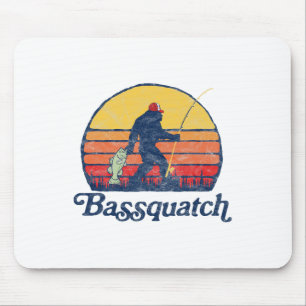Bquatch! Funny Bigfoot Fishing Outdoor Retro 1 Mouse Mat