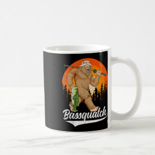 Bquatch Funny Bigfoot Fishing Outdoor Retro B Fish Coffee Mug