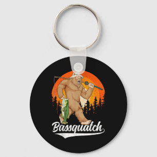 Bquatch Funny Bigfoot Fishing Outdoor Retro B Fish Key Ring