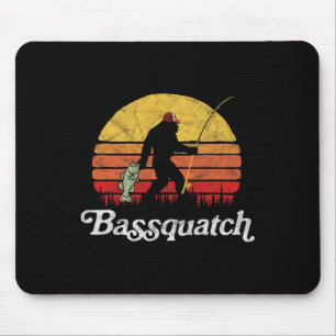 Bquatch! Funny Bigfoot Fishing Outdoor Retro Mouse Mat