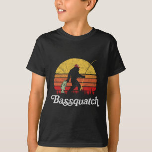 Bquatch! Funny Bigfoot Fishing Outdoor Retro  T-Shirt