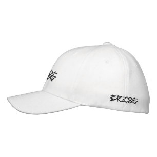 BR385 White Embroidered Hat