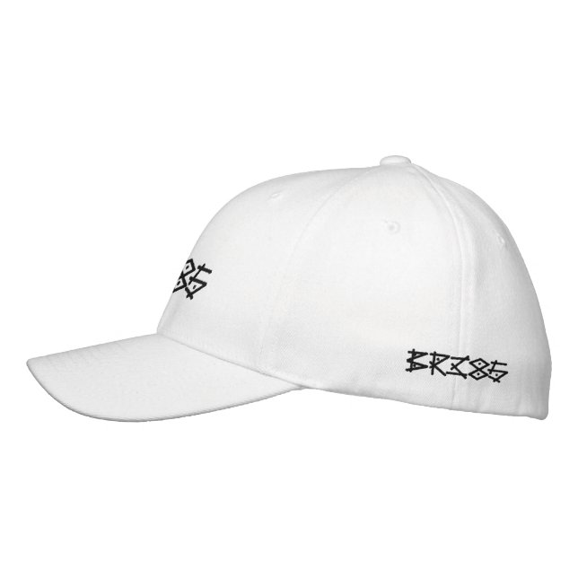 BR385 White Embroidered Hat (Left)
