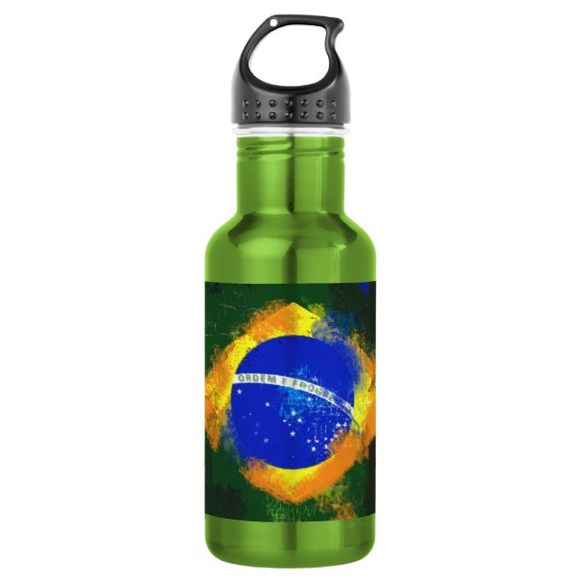 BR Brasil brazilian flag 532 Ml Water Bottle (Front)