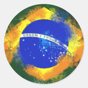 BR Brasil brazilian flag Classic Round Sticker