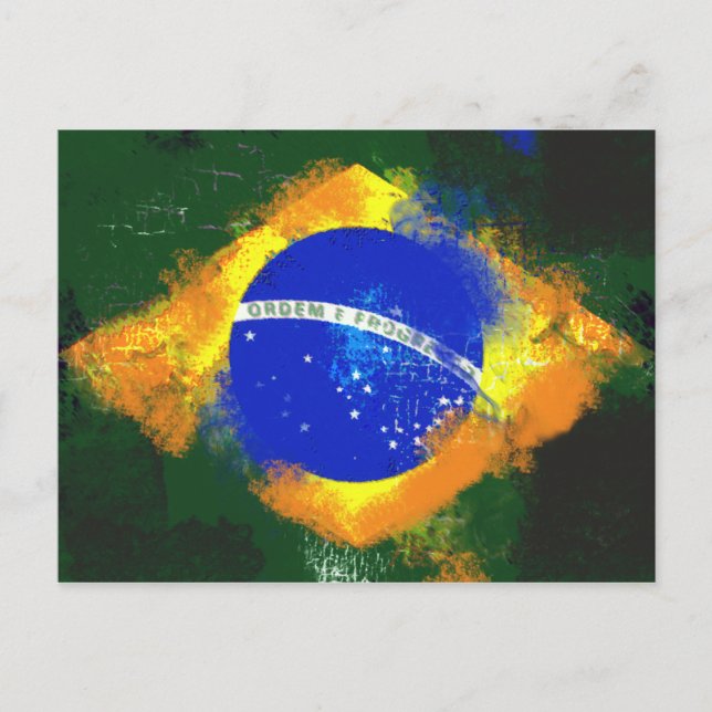 BR Brasil brazilian flag Postcard (Front)