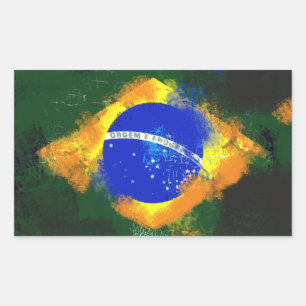 BR Brasil brazilian flag Rectangular Sticker