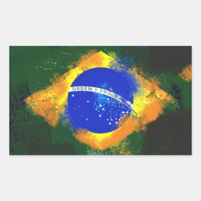 BR Brasil brazilian flag Rectangular Sticker (Front)