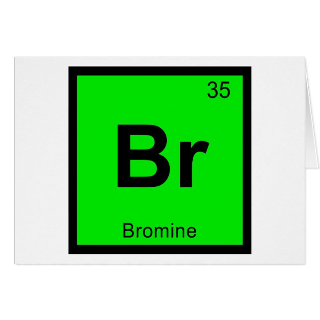 Br - Bromine Chemistry Periodic Table Symbol (Front Horizontal)