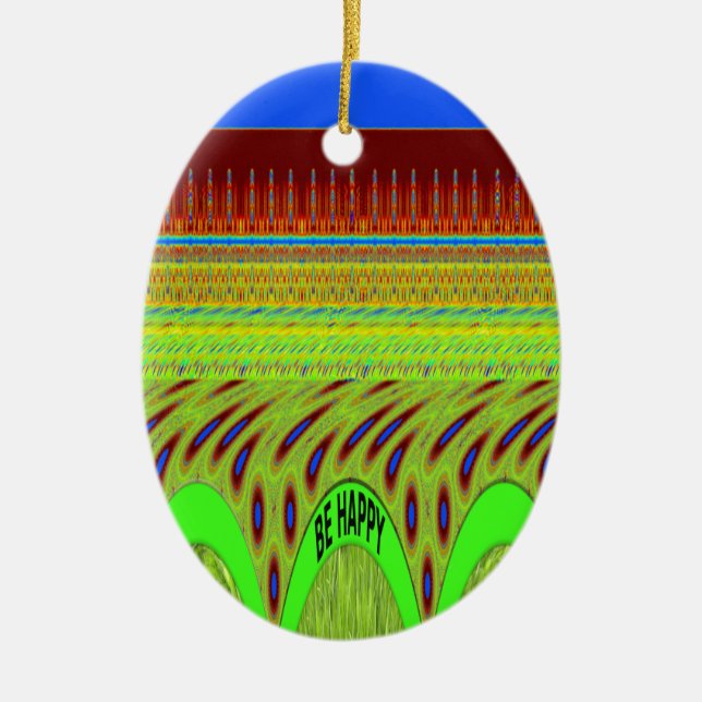 Br Happy Have a Nice Day Ceramic Tree Decoration (Front)