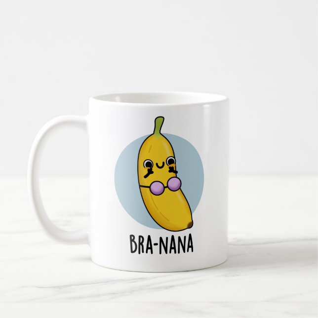 Bra-nana Funny Banana Bra Pun  Coffee Mug (Left)