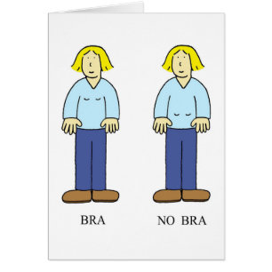 Bra No Bra Ageing Humour Cartoon