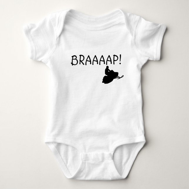 "BRAAAAP!" Infant Snowmobile Baby Bodysuit (Front)