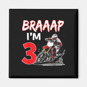 Braaap 3 years old motocross dirt biker 3rd magnet