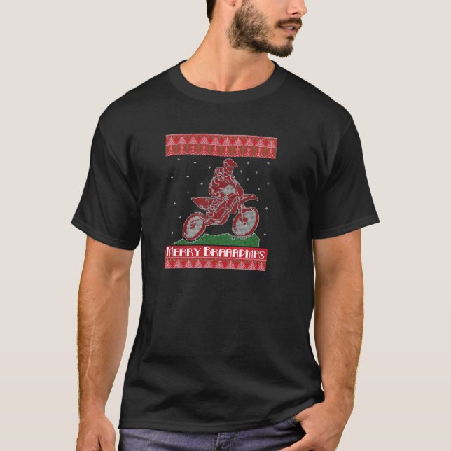 Braaap Dirt Bike Ugly Christmas Sweater Off Road M (Front)
