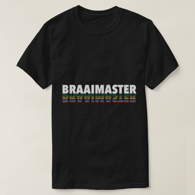 BRAAIMASTER South African braai shirt. Rugby fan S T-Shirt (Design Front)